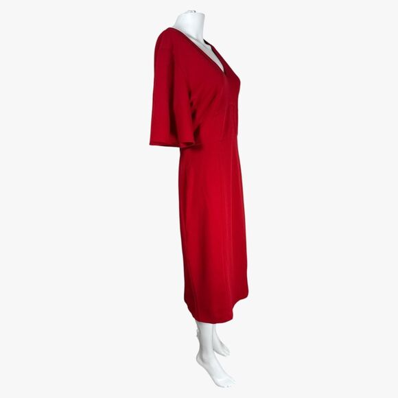 Maggy London Women's Butterfly Sleeve Midi Dress in Red Sz 12 Retro Capsule - Picture 2 of 6